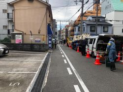 神戸市内での排水管更生改築工事の調査現場の光景です。その2